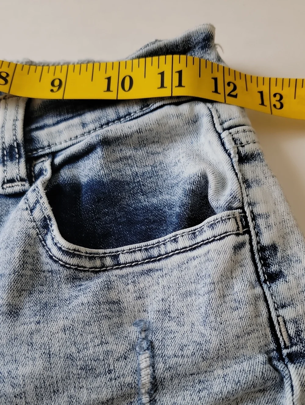 Justice Girls Light Wash Blue Denim Jeans Embroidered Logo Distressed Size 12